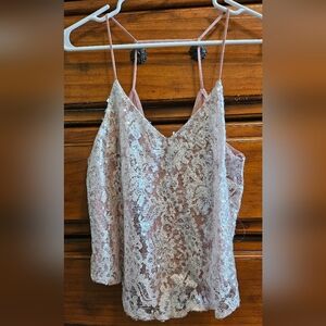 ASTR The Label Sequin Lace Camisole Top – Blush Pink – Size M – NWT